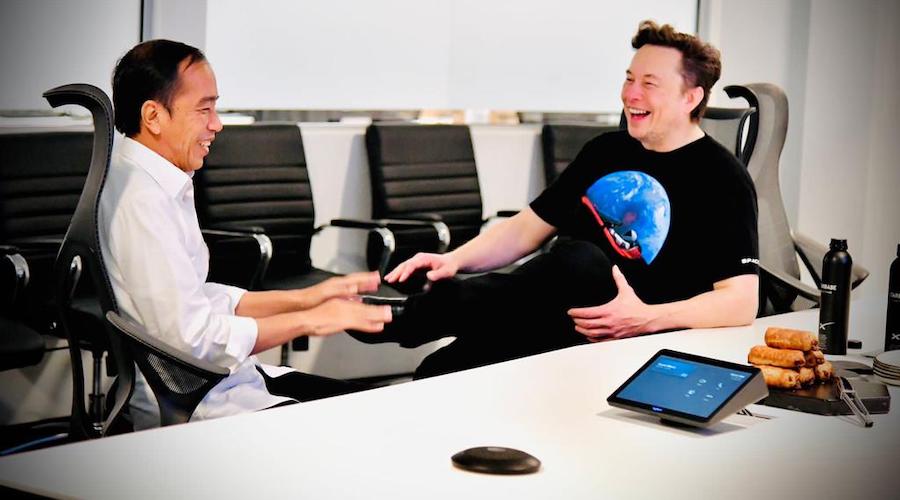 Indonesian President Joko Widodo and Tesla’s CEO Elon Musk. (Image by Joko Widodo, Twitter)